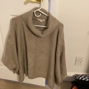 Tan sweater shawl